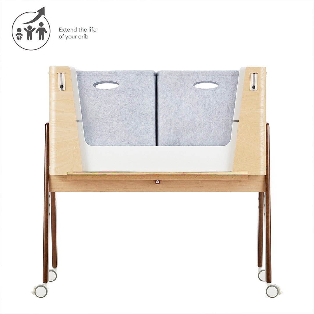 Gaia Hera Bedside Crib² - Natural/Walnut-Bedside Cribs- | Natural Baby Shower