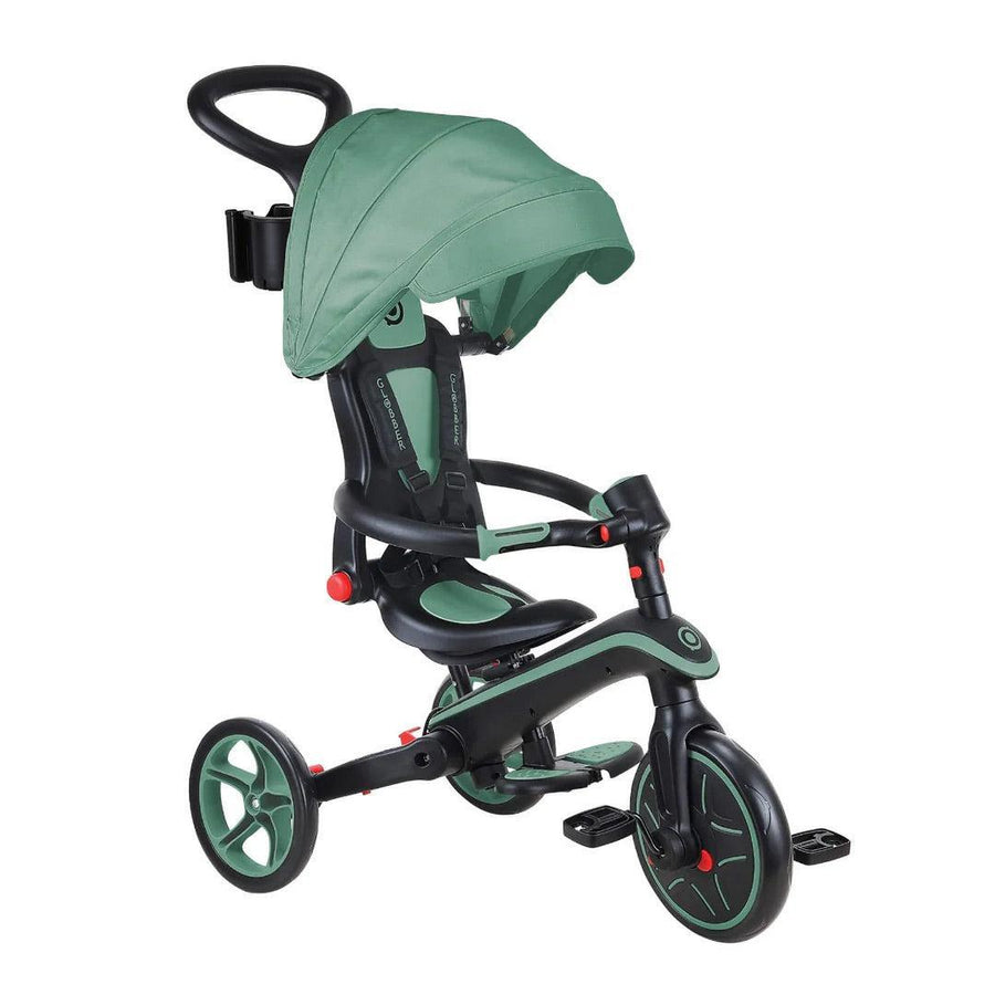 Globber Explorer Trike Foldable 4 in 1 - Olive-Trikes- | Natural Baby Shower