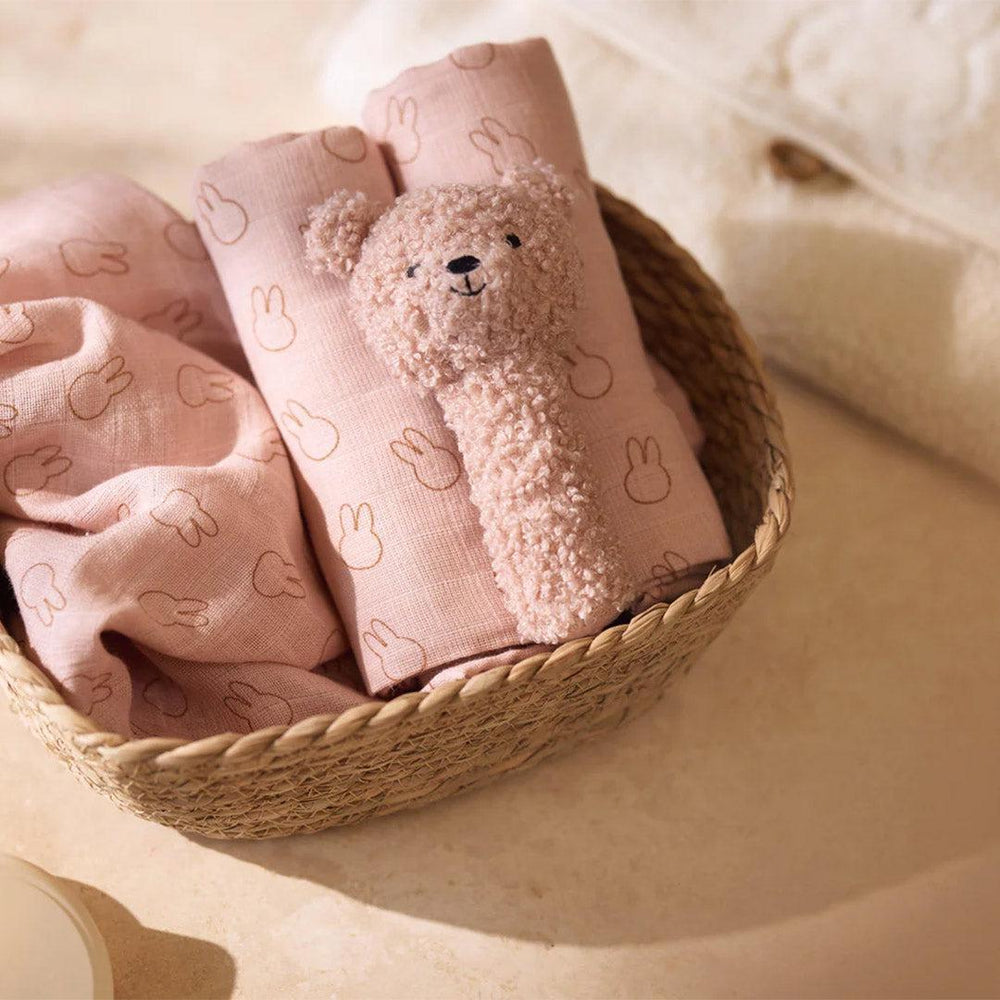 Jollein Teddy Bear Rattle - Wild Rose-Rattles-Wild Rose- | Natural Baby Shower