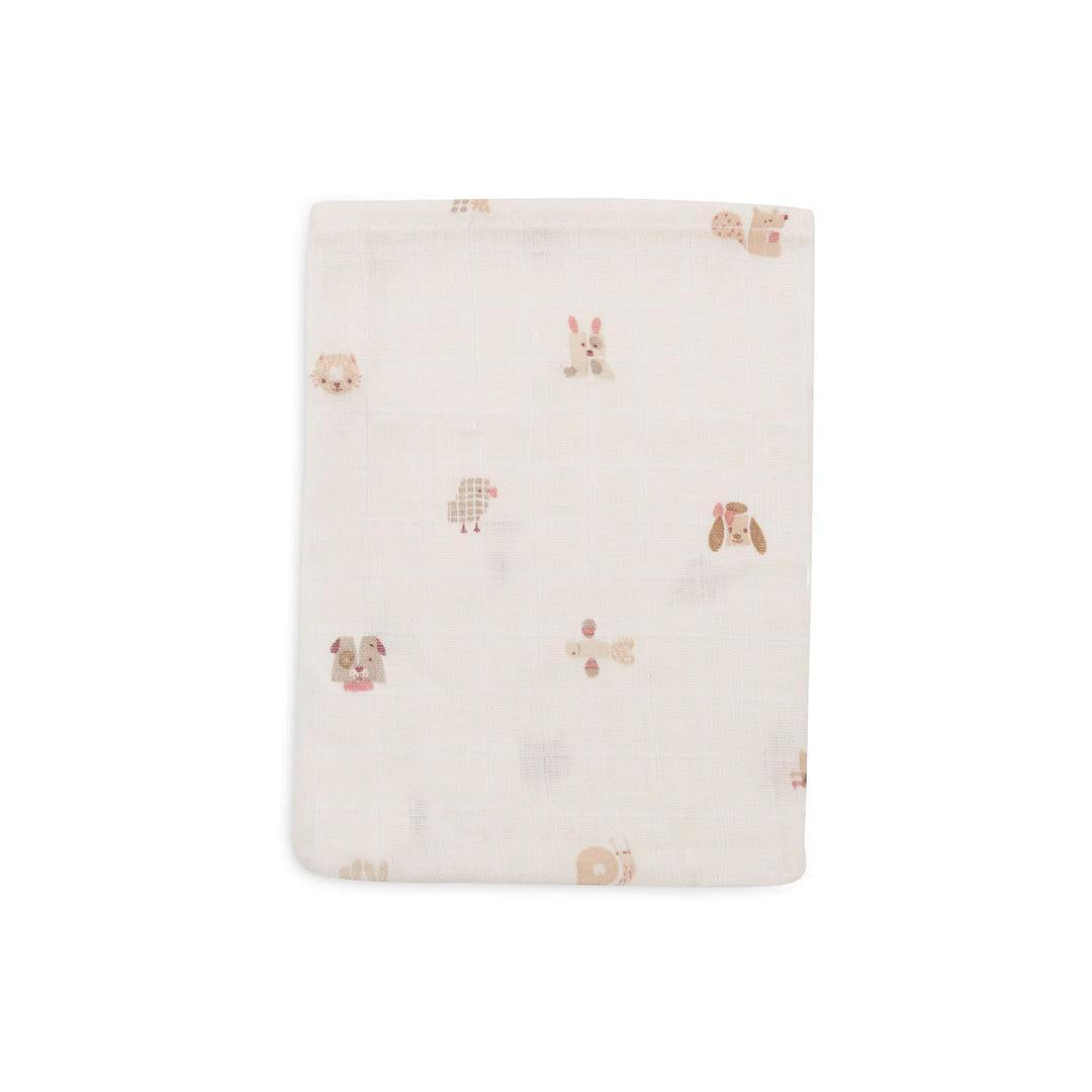 Jollein 3 Pack Washcloth Muslin 15x20cm - Animal Friends-Washcloths-Animal Friends- | Natural Baby Shower