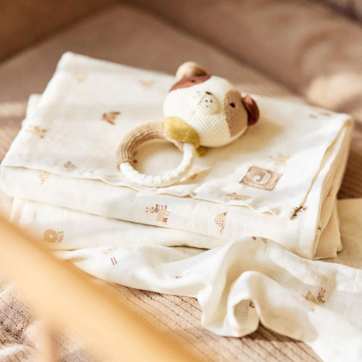 Jollein 3 Pack Washcloth Muslin 15x20cm - Animal Friends-Washcloths-Animal Friends- | Natural Baby Shower