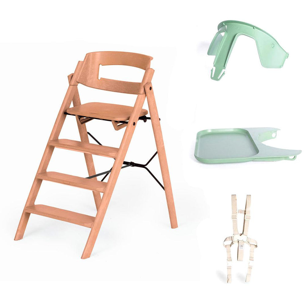 KAOS Klapp Highchair Baby Set - Terracotta/Plastic-Highchairs-Terracotta/Plastic-Black/Plastic Safety Rail/Tray | Natural Baby Shower
