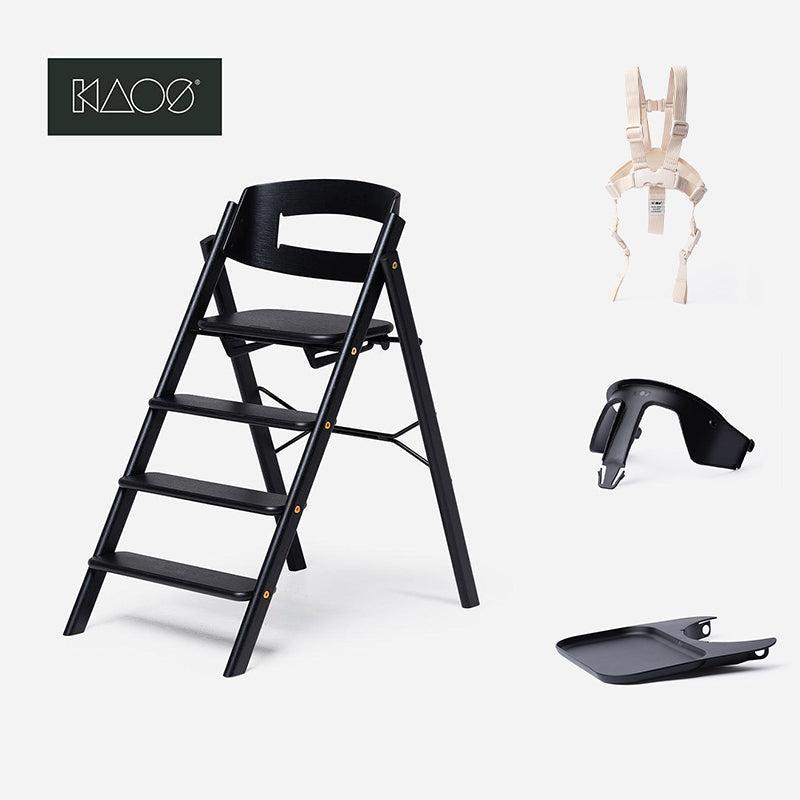 KAOS KLAPP® Highchair + Baby Set-Highchairs-Black/Oak- | Natural Baby Shower