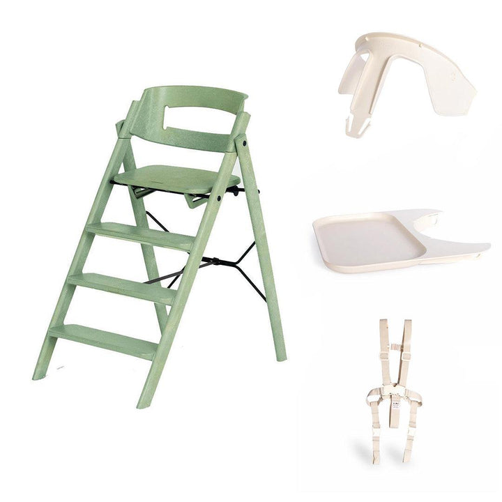 KAOS Klapp Highchair Baby Set - Mineral Green/Plastic-Highchairs-Mineral Green/Plastic-Ivory/Plastic Safety Rail/Tray | Natural Baby Shower