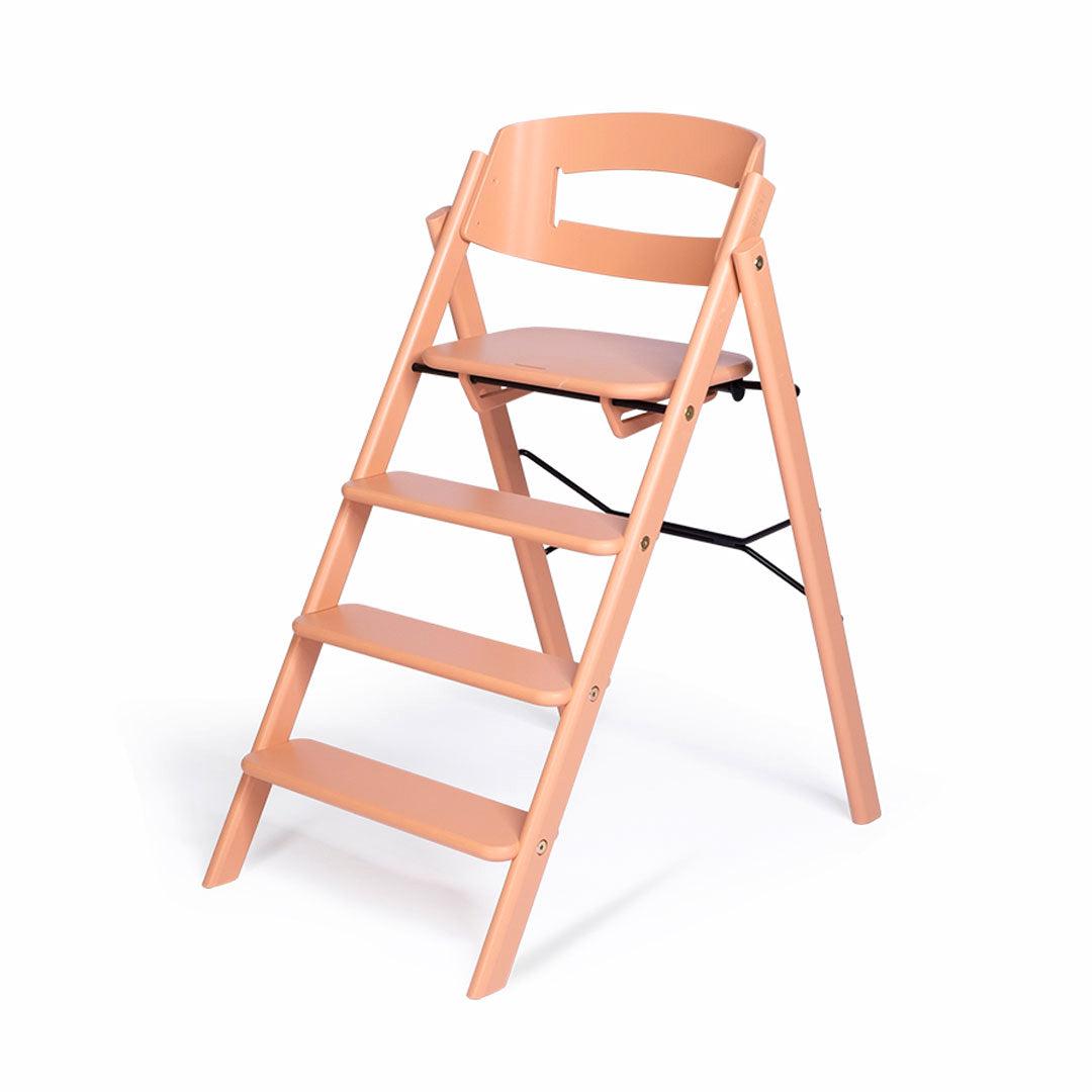 KAOS Klapp Highchair Baby Set - Pale Coral/Beech-Highchairs-Pale Coral/Beech-Black/Plastic Safety Rail/Tray | Natural Baby Shower
