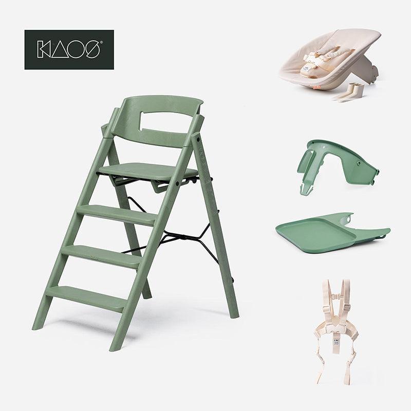 KAOS ReKLAPP® Highchair Complete Set-Highchairs-Mineral Green/Plastic- | Natural Baby Shower