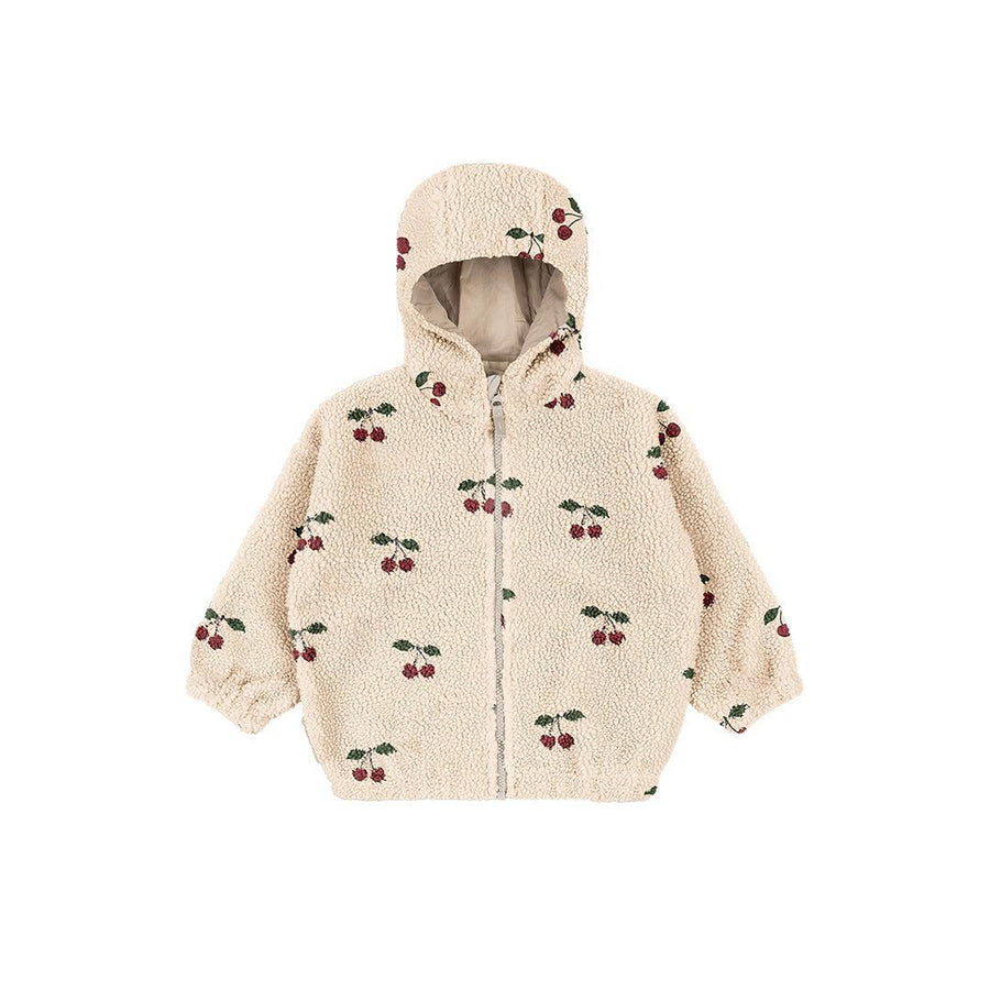 Konges Slojd Jody Teddy Hoodie - Ma Grande Cerise-Jumpers + Sweatshirts-Ma Grande Cerise-12m | Natural Baby Shower