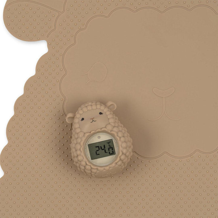 Konges Slojd Silicone Bath Mat + Thermometer Sheep - Warm Clay-Bath Mats-Warm Clay- | Natural Baby Shower