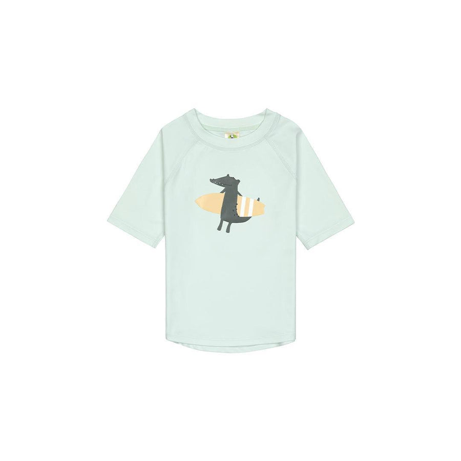 Lassig Short Sleeve Rashguard - Sea Foam - Crocodile-Rash Vests-Sea Foam-7-12m | Natural Baby Shower