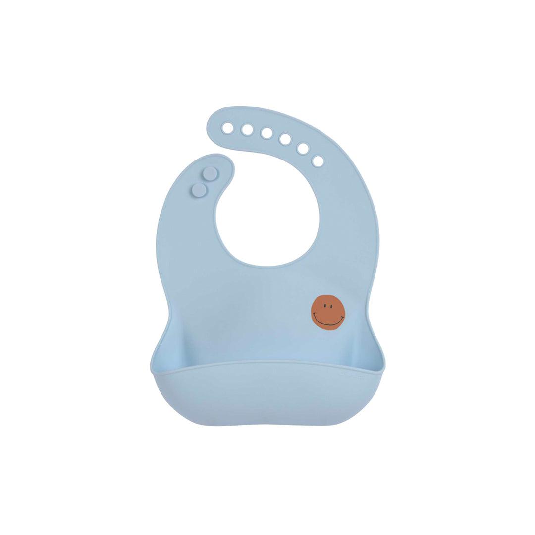 Lassig Silicone Bib - Happy Rascals - Sky Blue - Smile-Bibs-Sky Blue- | Natural Baby Shower