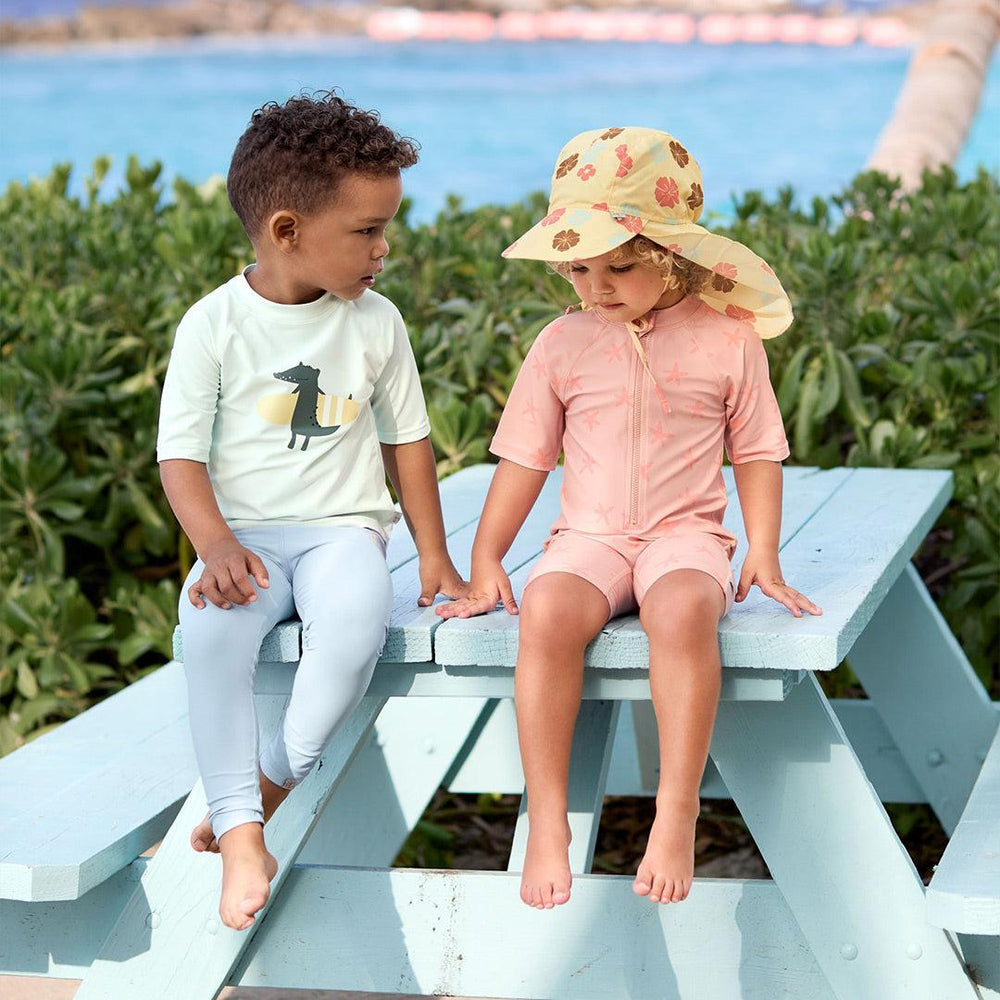Lassig Short Sleeve Sunsuit - Peach - Starfish-Swimsuits-Peach-3-6m | Natural Baby Shower