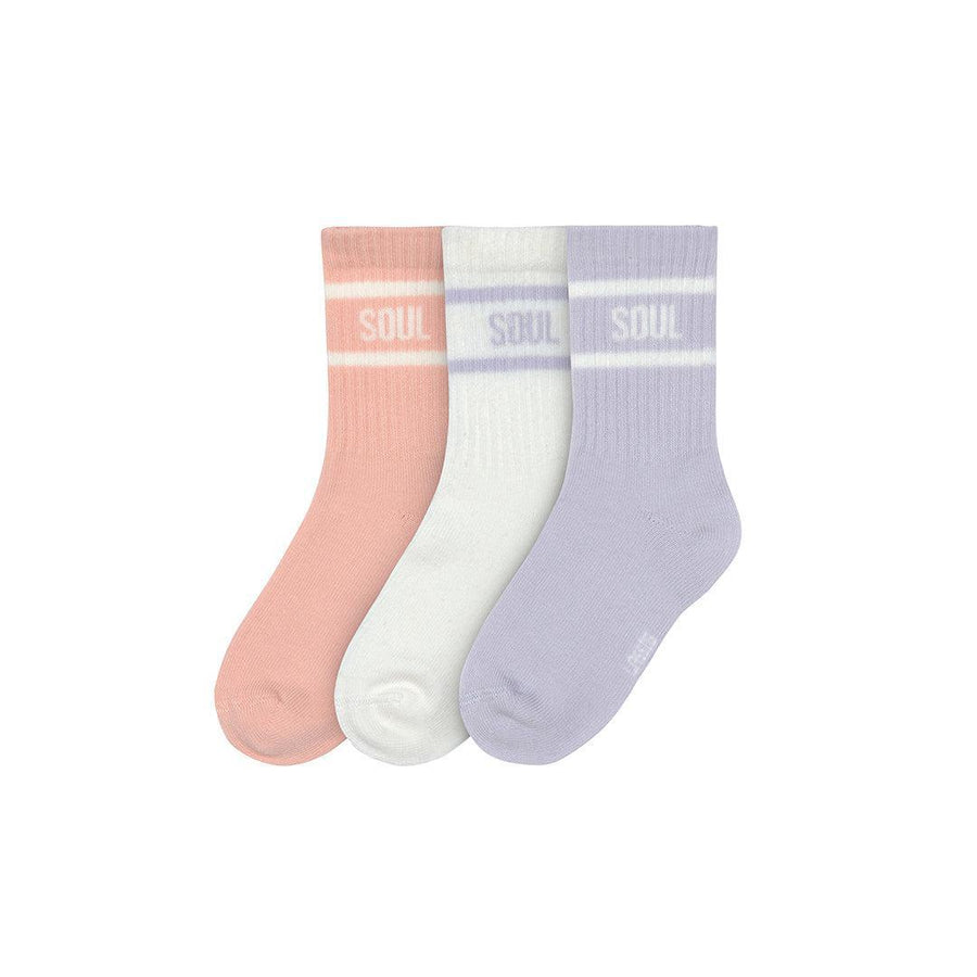 Lassig Tennis Socks - 3 Pack - Pastel Lilac - Peach-Socks-Pastel Lilac-19-22 | Natural Baby Shower