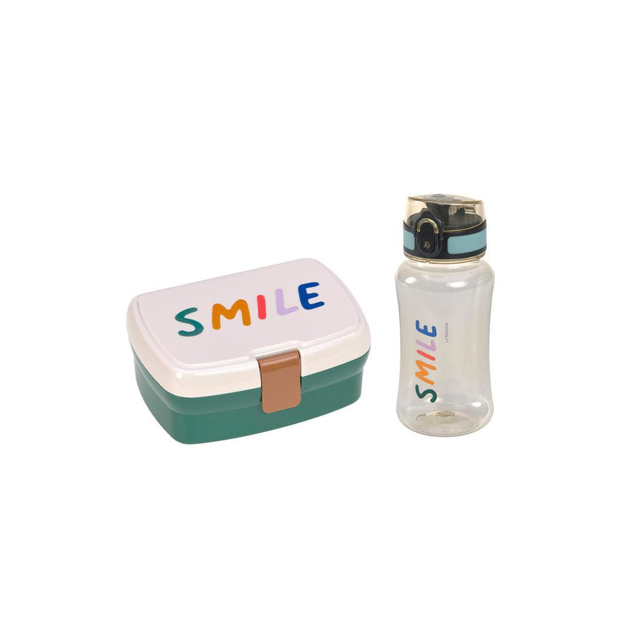 Lassig Lunch Set - Little Gang - Milky/Green - Smile-Lunch Boxes-Milky/Green- | Natural Baby Shower