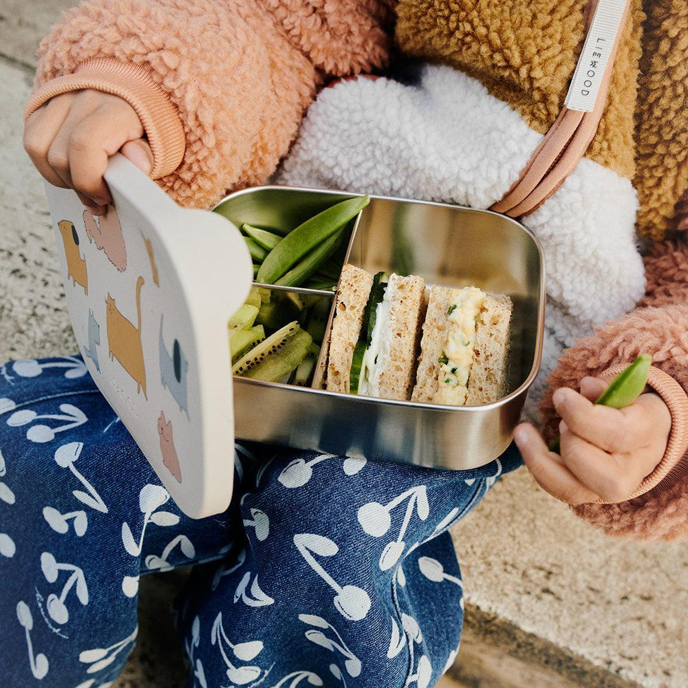Liewood Arthur Printed Lunchbox - Cats And Dogs / Sandy-Lunch Boxes-Cats And Dogs / Sandy-One size | Natural Baby Shower
