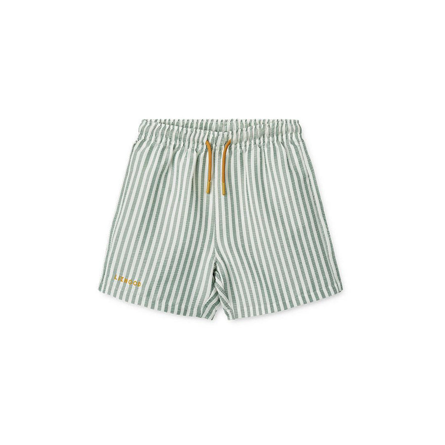 Liewood Duke Stripe Board Shorts - Peppermint Stripe - Crisp White-Shorts-Peppermint Stripe/Crisp White-86 | Natural Baby Shower