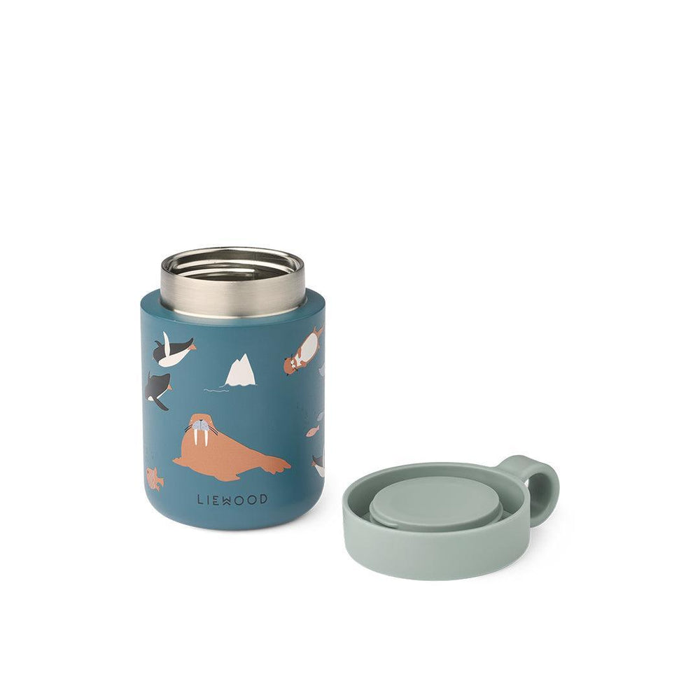 Liewood Kiani Printed Food Jar - Arctic Sea / Ocean View-Food Storage-Arctic Sea / Ocean View-One size | Natural Baby Shower