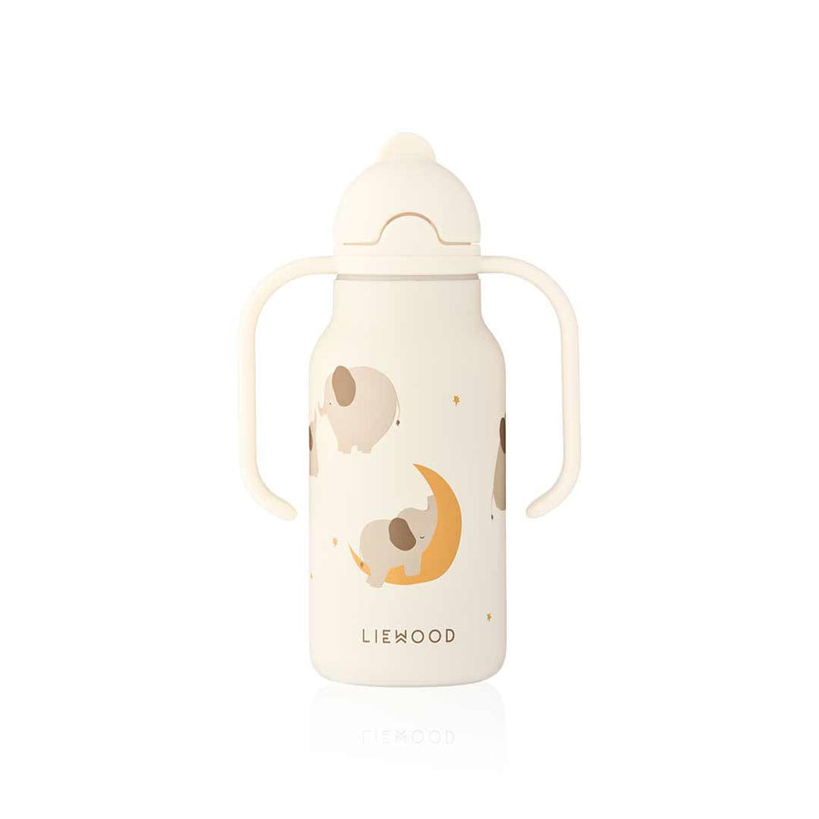 Liewood Kimmie Water Bottle 250 ml - Elephant / Creme De La Creme-Drinking Bottles-Elephant / Creme De La Creme-One size | Natural Baby Shower