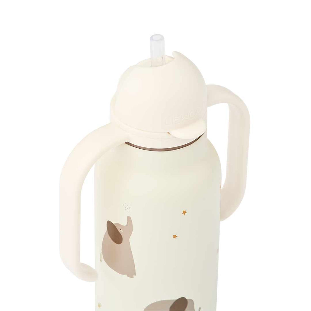 Liewood Kimmie Water Bottle 250 ml - Elephant / Creme De La Creme-Drinking Bottles-Elephant / Creme De La Creme-One size | Natural Baby Shower