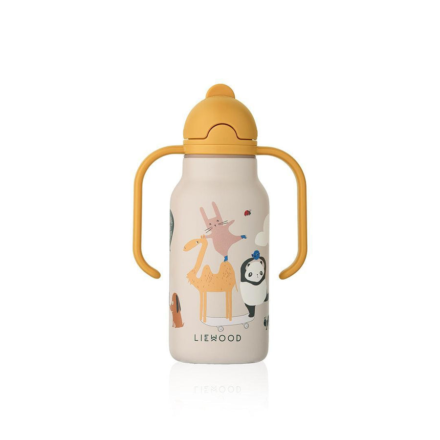 Liewood Kimmie Water Bottle 250ml - Around The World / Sandy-Drinking Bottles-Around The World / Sandy-250ml | Natural Baby Shower