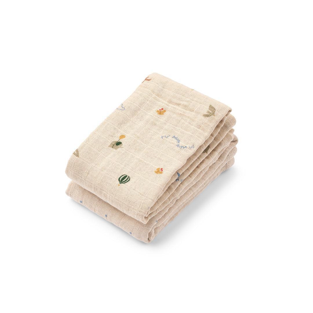 Liewood Lewis Muslin Cloth 2-Pack - Star / Flying Mix-Muslin Squares- | Natural Baby Shower