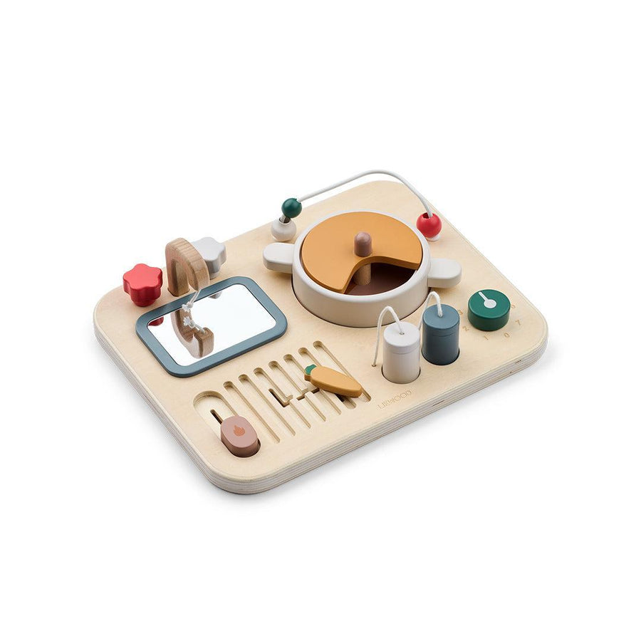 Liewood Magnus Chef Wooden Busy Board - Safari Sandy Mix-Role Play-Safari Sandy Mix-One Size | Natural Baby Shower