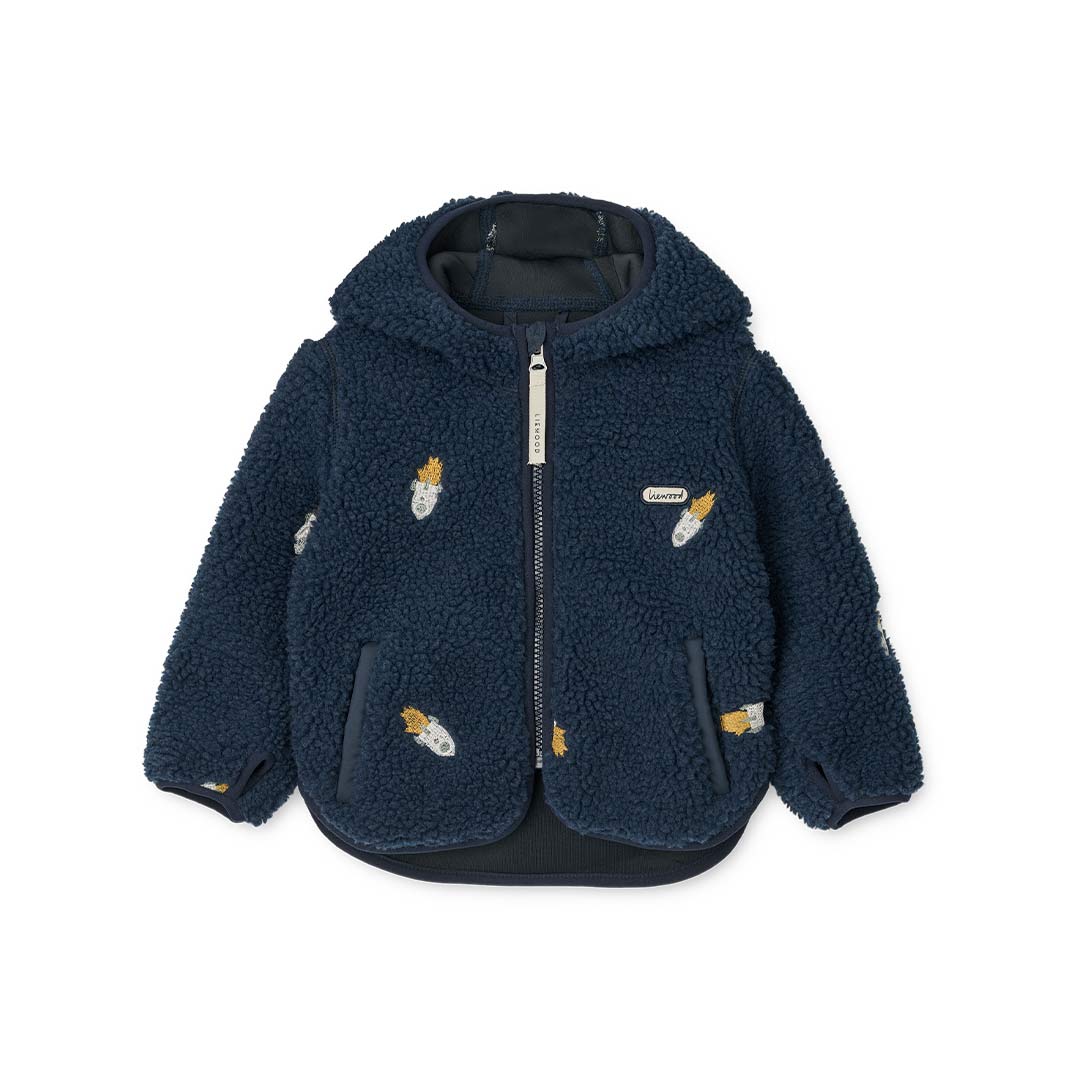 Liewood Mara Fleece Jacket With Ears Rocket Classic Navy Embroid