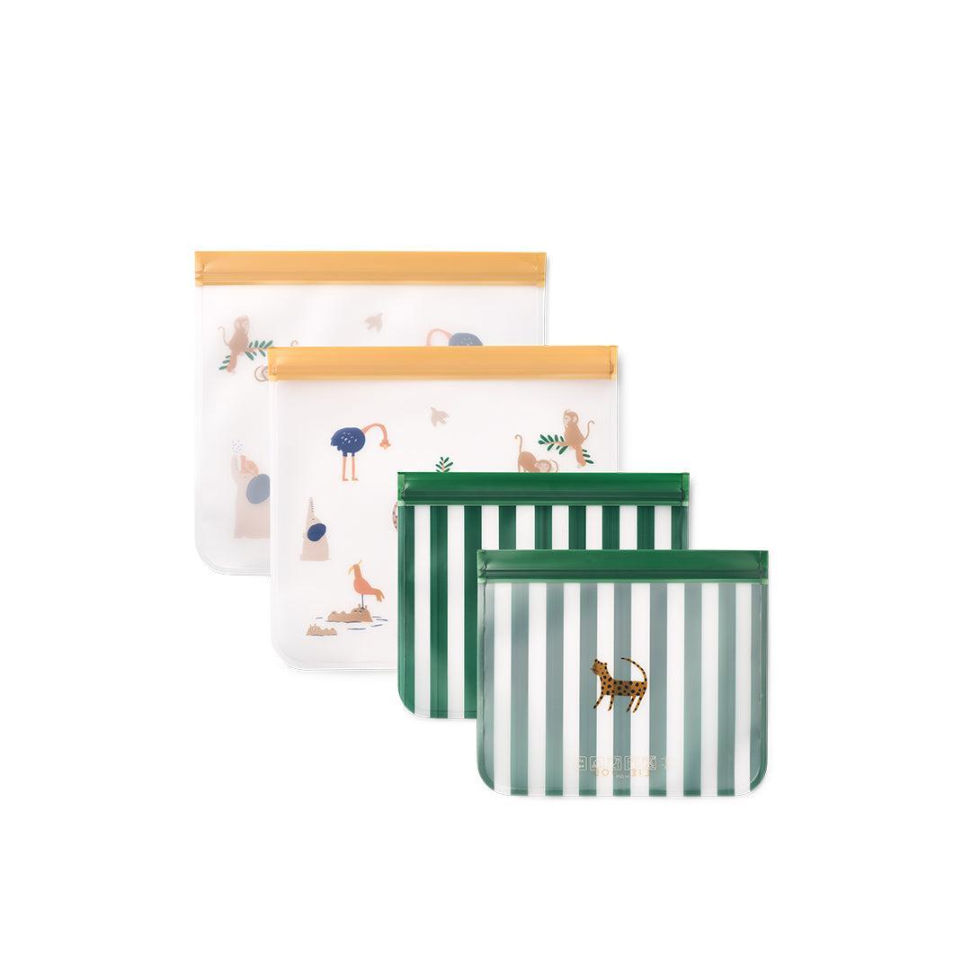 Liewood Rebus Reusable Food Bags 4-Pack - All Together / Sandy-Food Storage-All Together / Sandy-One size | Natural Baby Shower
