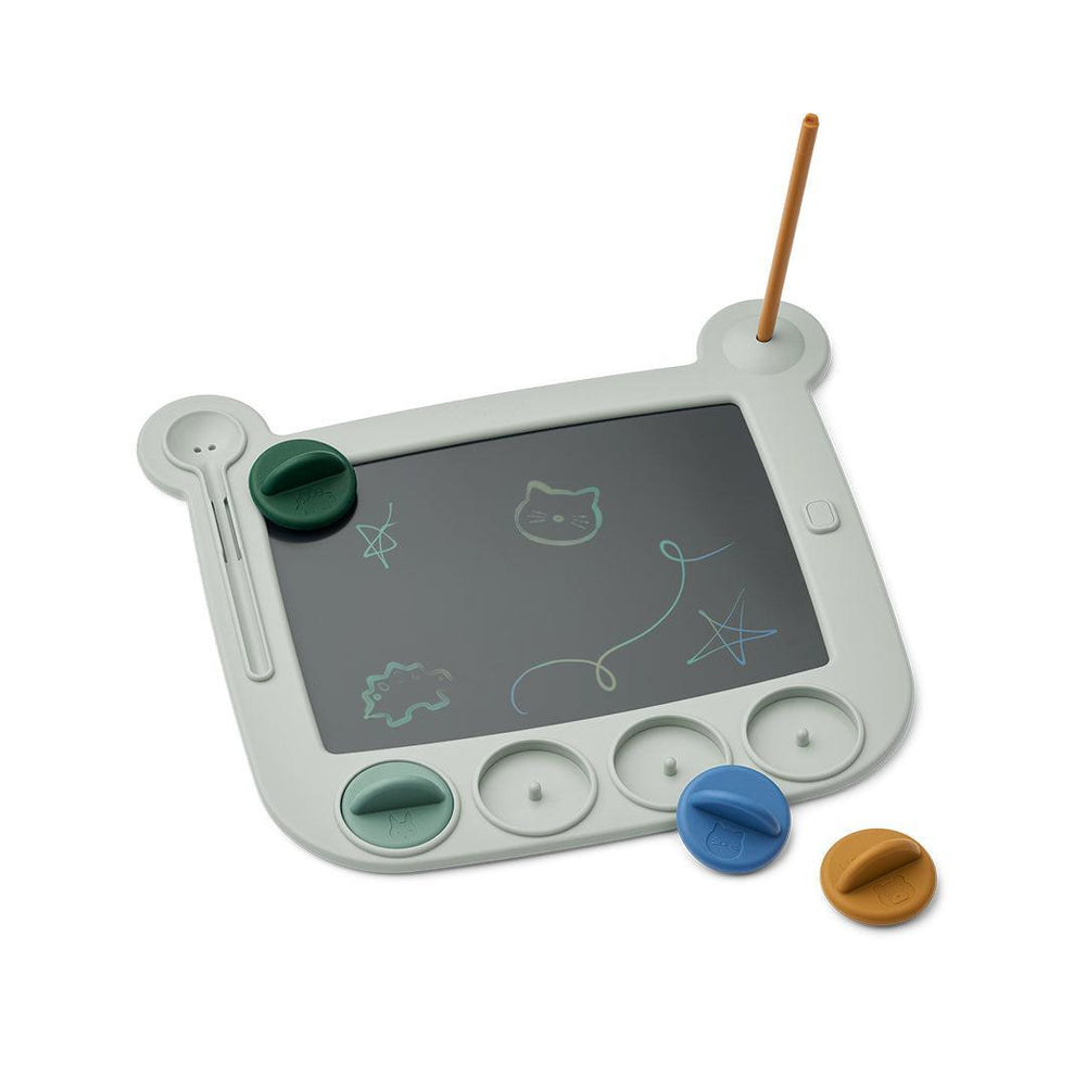 Liewood Venzora Magic Drawing Board w Stamps - Dove Blue Multi Mix-Arts + Crafts-Dove Blue Multi Mix-One size | Natural Baby Shower