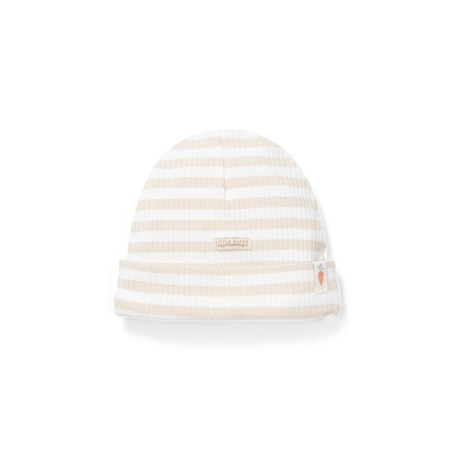 Little Dutch Baby Cap - Sand - Stripe-Hats-Sand-44/56 | Natural Baby Shower