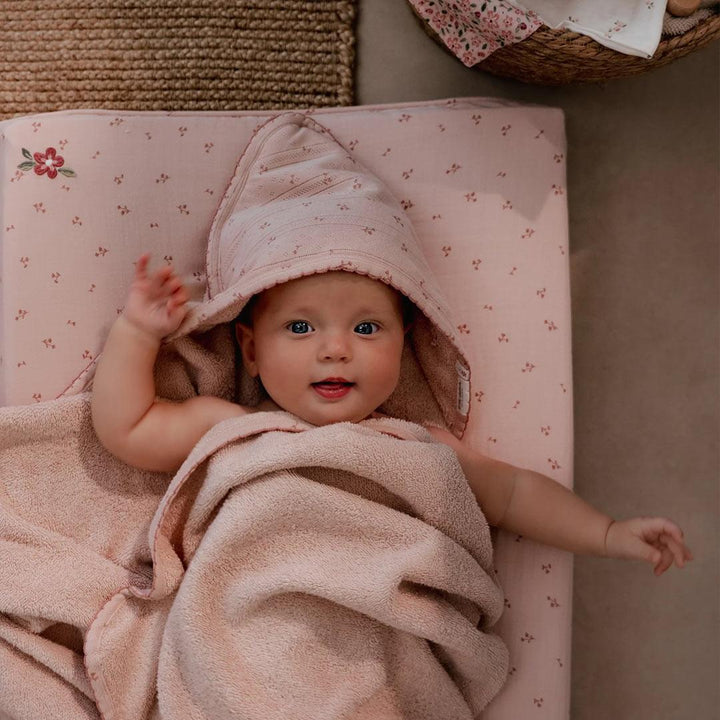 Little Dutch Hooded Towel - Pure Blossom-Bath Towels-Pure Blossom-75x75 | Natural Baby Shower
