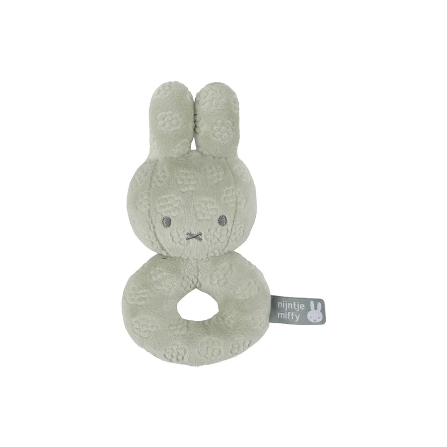 Little Dutch Miffy Rattle - Green Flowers-Rattles-Green Flowers- | Natural Baby Shower