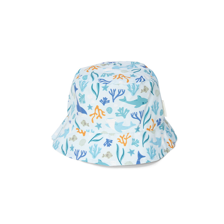 Little Dutch Reversible Sun Hat - Honey Stripes / Ocean Dreams