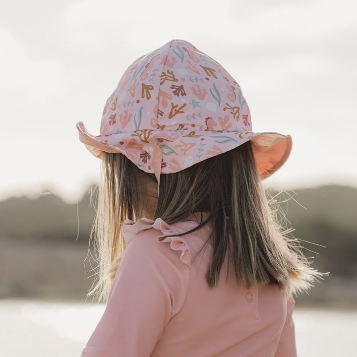 Little Dutch Reversible Sun Hat - Starfish Pink / Ocean Dreams