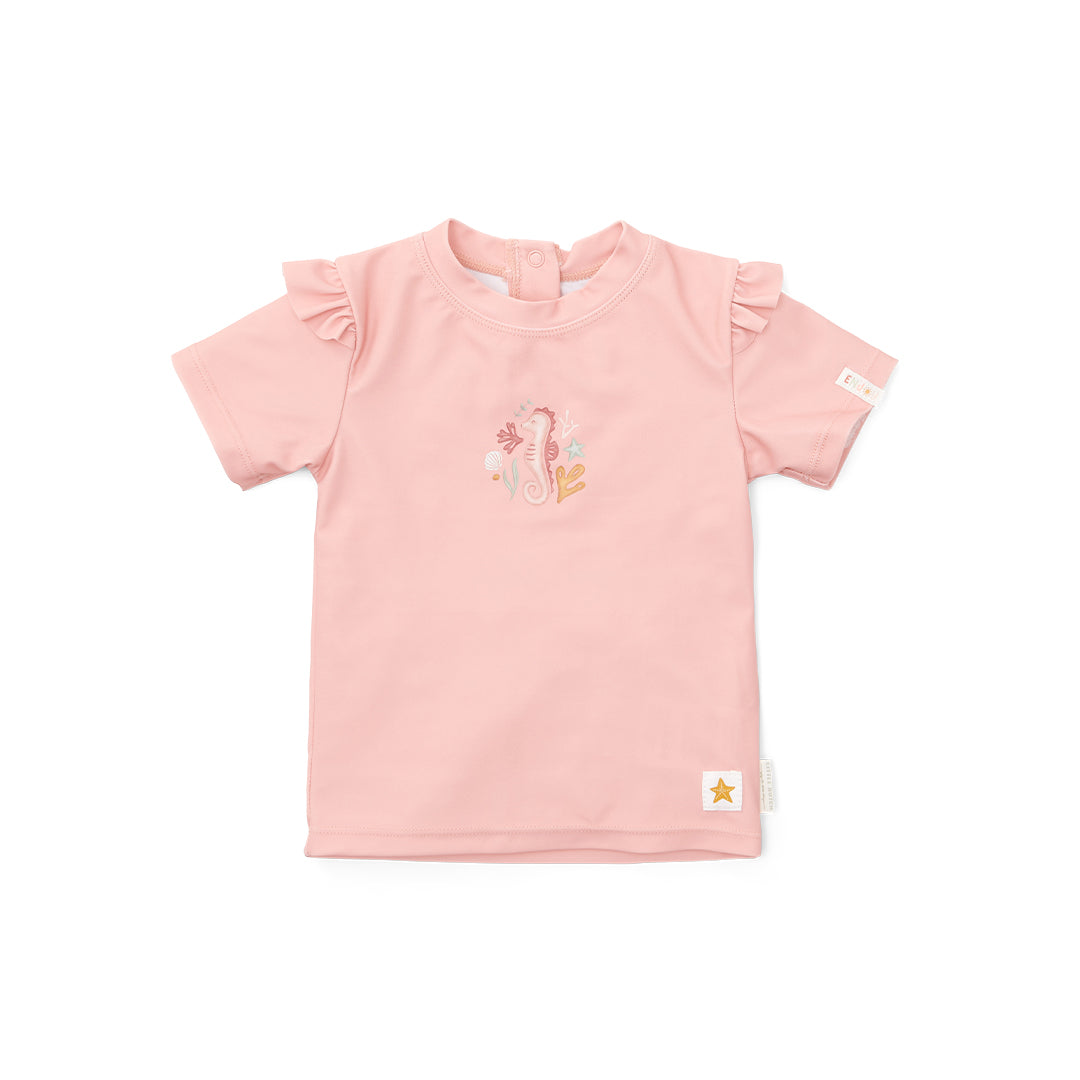 Little Dutch Short Sleeves Swim T-Shirt - Seahorse Pink