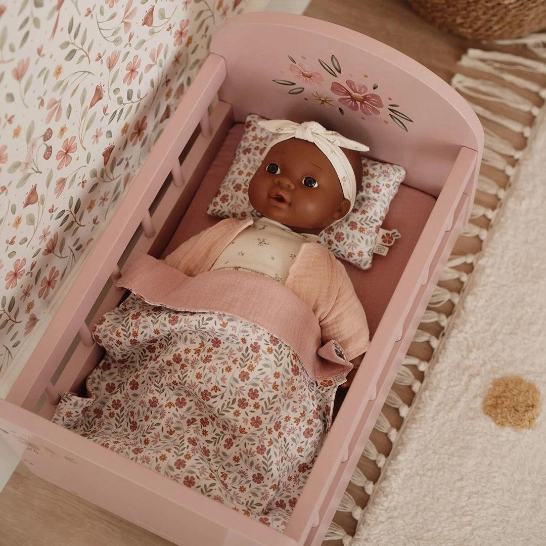 Little Dutch Wooden Doll Bed - Pink-Role Play-Pink- | Natural Baby Shower