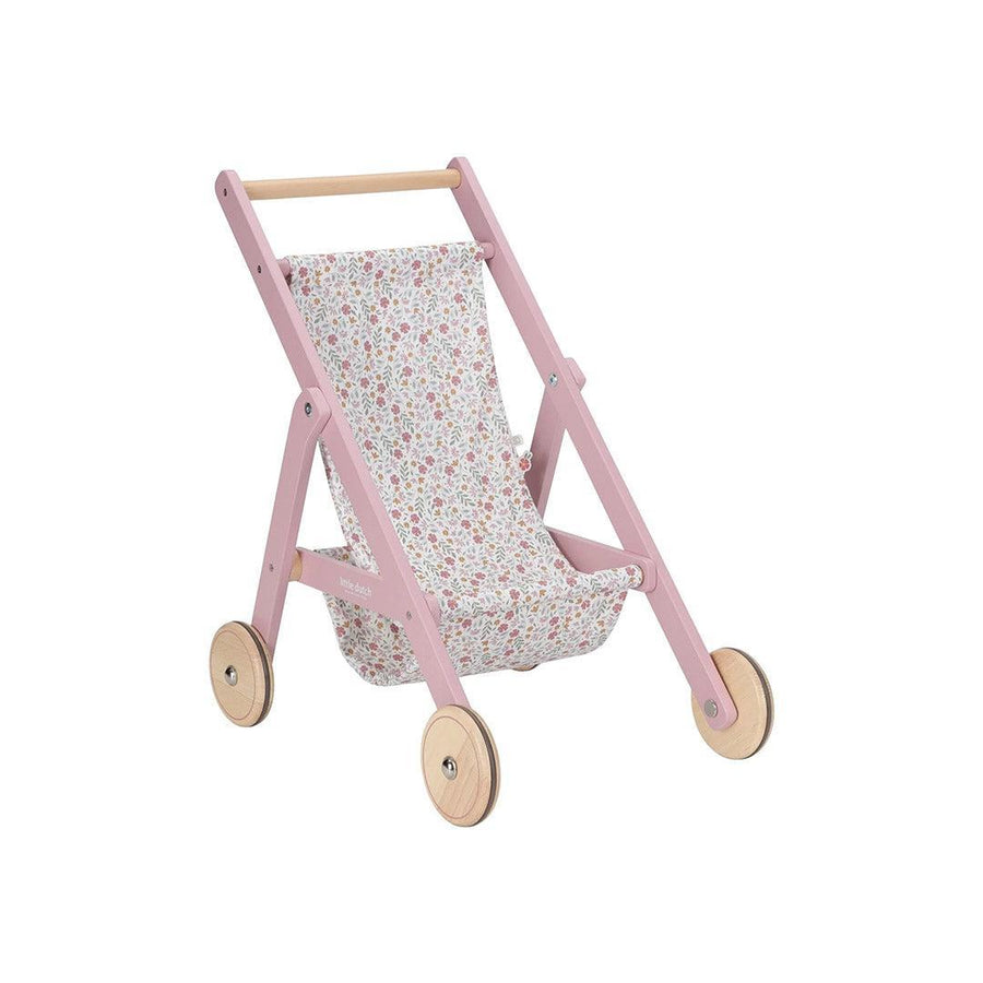 Little Dutch Wooden Doll Buggy - Pink-Role Play-Pink- | Natural Baby Shower