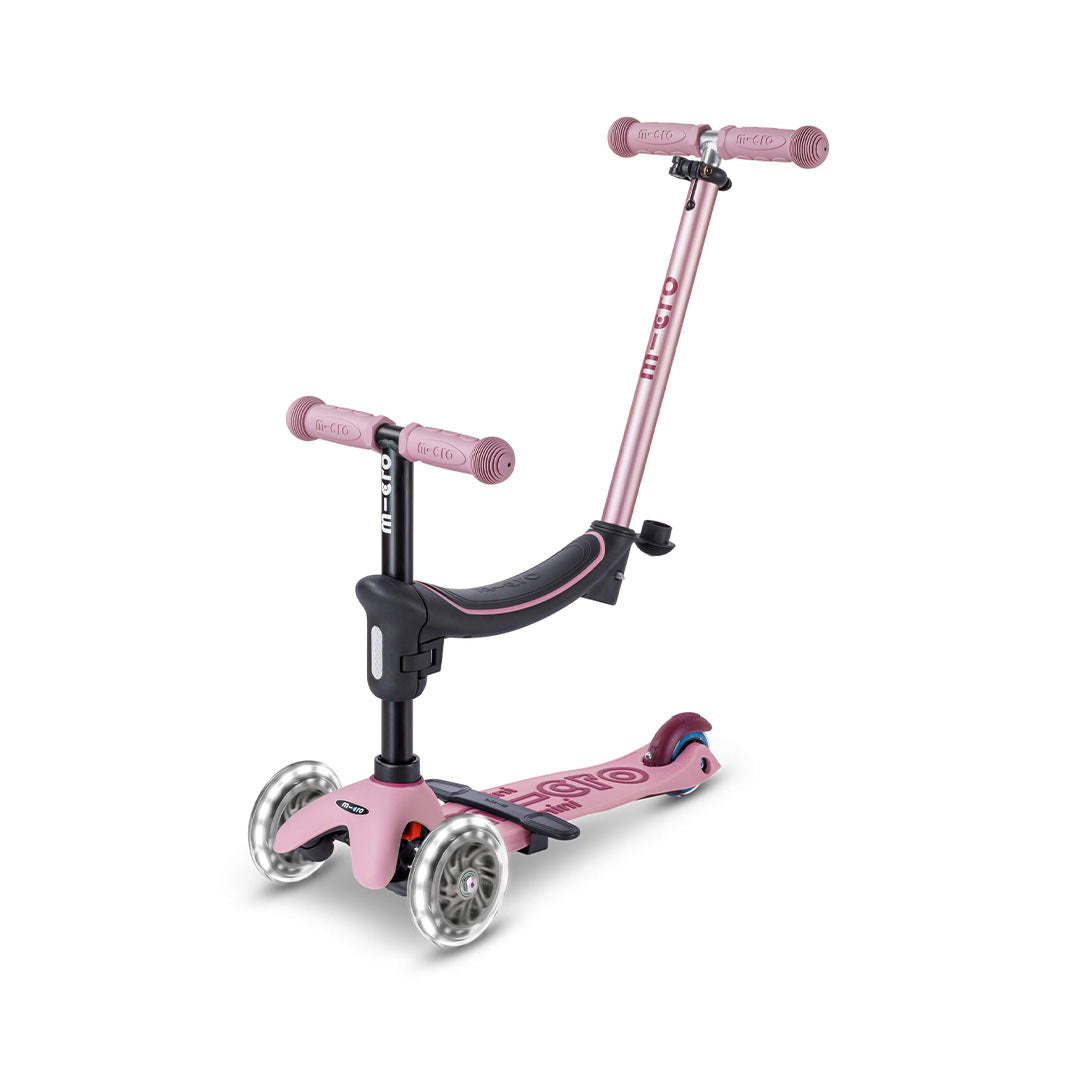 Micro Scooters Mini 2 Grow Deluxe LED Clip Seat V2 Scooter - Rose Pink-Scooters-Rose Pink- | Natural Baby Shower