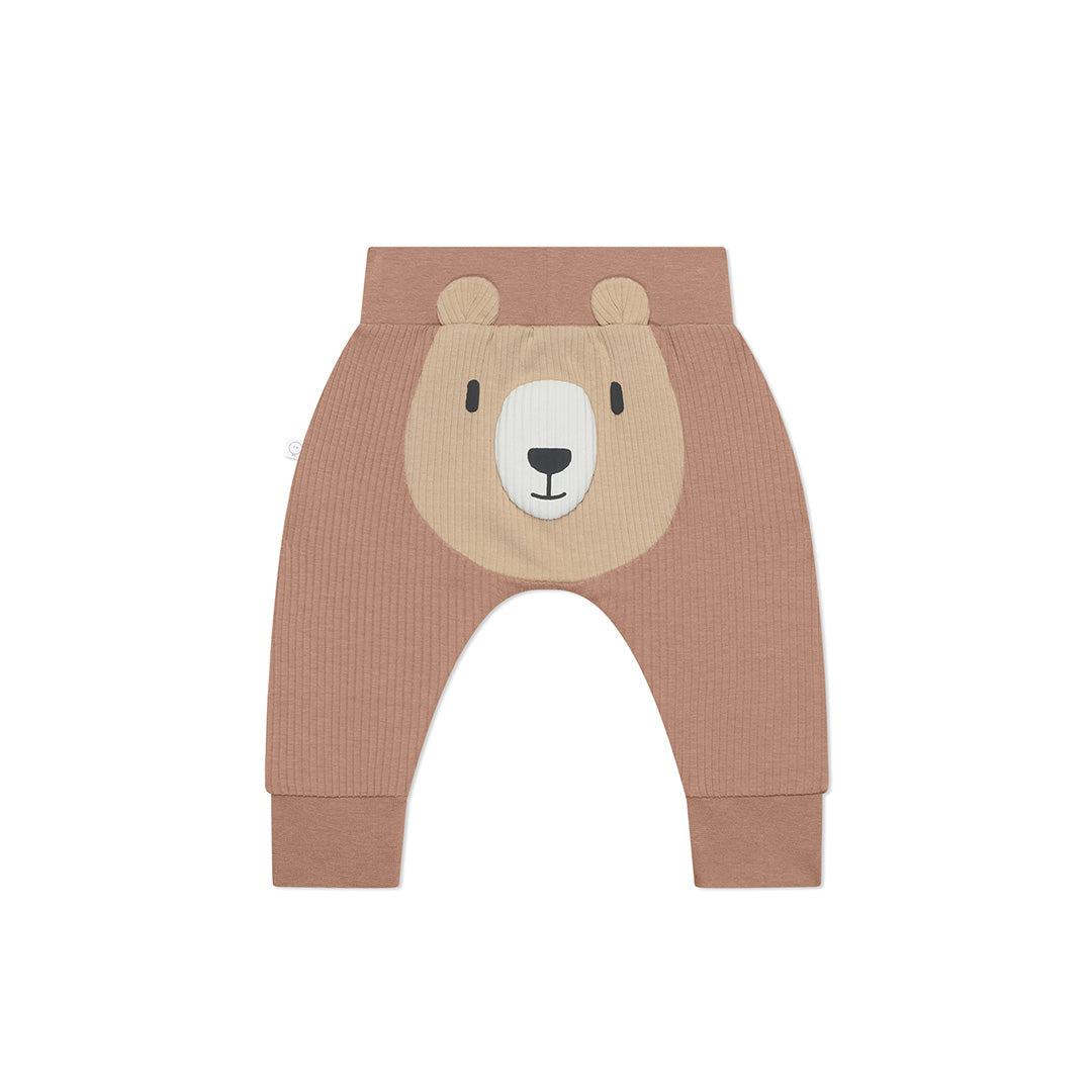 MORI Bear Face Ribbed Joggers Bear Brown