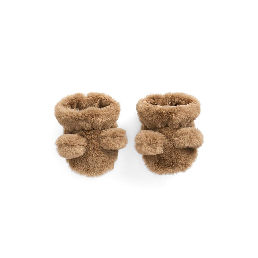 MORI Bear Faux Fur Booties - Brown-Booties-Brown-0-6m | Natural Baby Shower