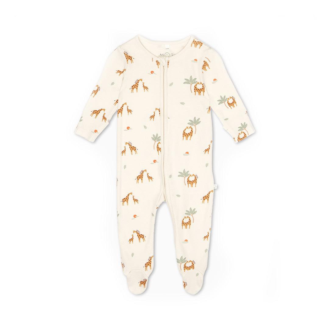 MORI Print Clever Zip Sleepsuit - Giraffe-Sleepsuits-Giraffe-Newborn | Natural Baby Shower