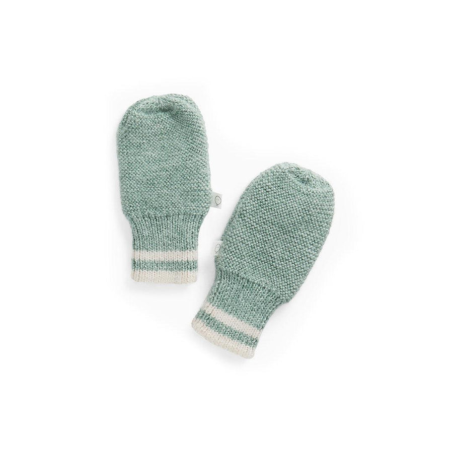 MORI Contrast Stripe Mittens - Mint Green-Gloves + Mittens-Mint Green-0-6m | Natural Baby Shower