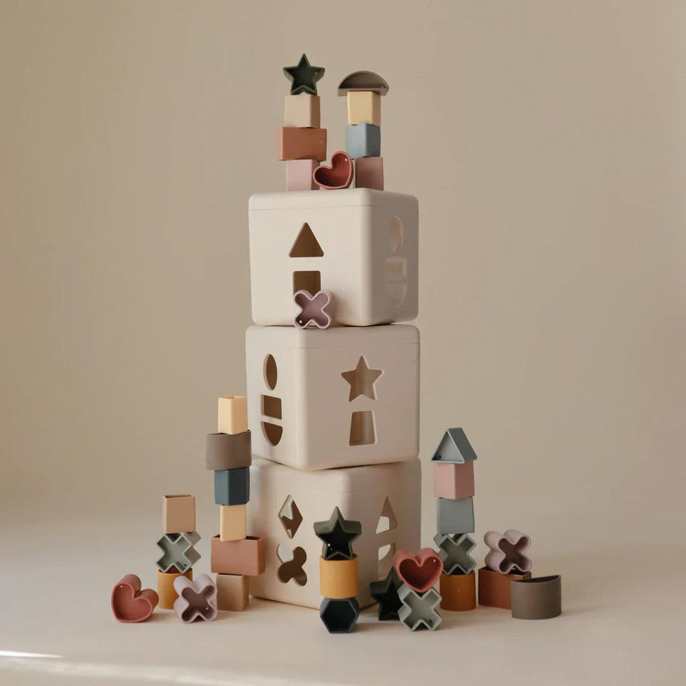 Mushie Shape Sorting Box-Shape Sorters- | Natural Baby Shower