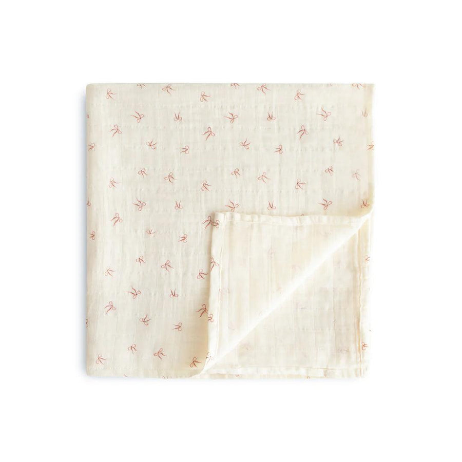 Mushie Swaddle - Bows-Swaddling Wraps-Bows-0m+ | Natural Baby Shower