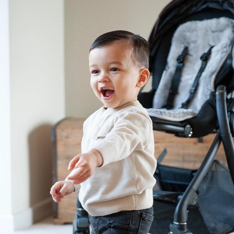 Naturally Sheepskins Original Sheepskin Pram Liner - Grey-Seat Liners-Grey- | Natural Baby Shower