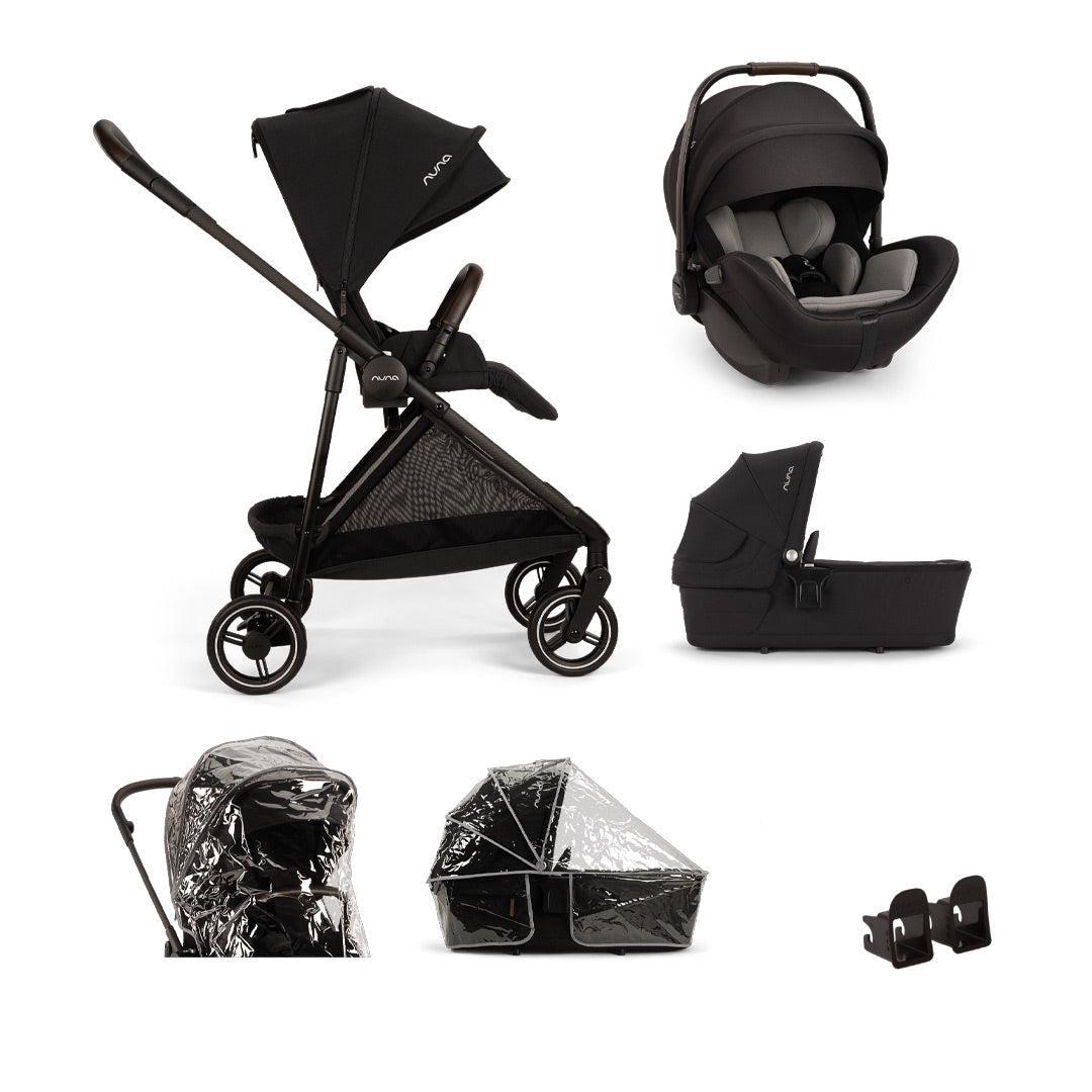 Nuna IXXA NEXT Stroller with ARRA Flex & Base Curv Travel System Bundle - Caviar-Travel Systems-Caviar-No Base | Natural Baby Shower