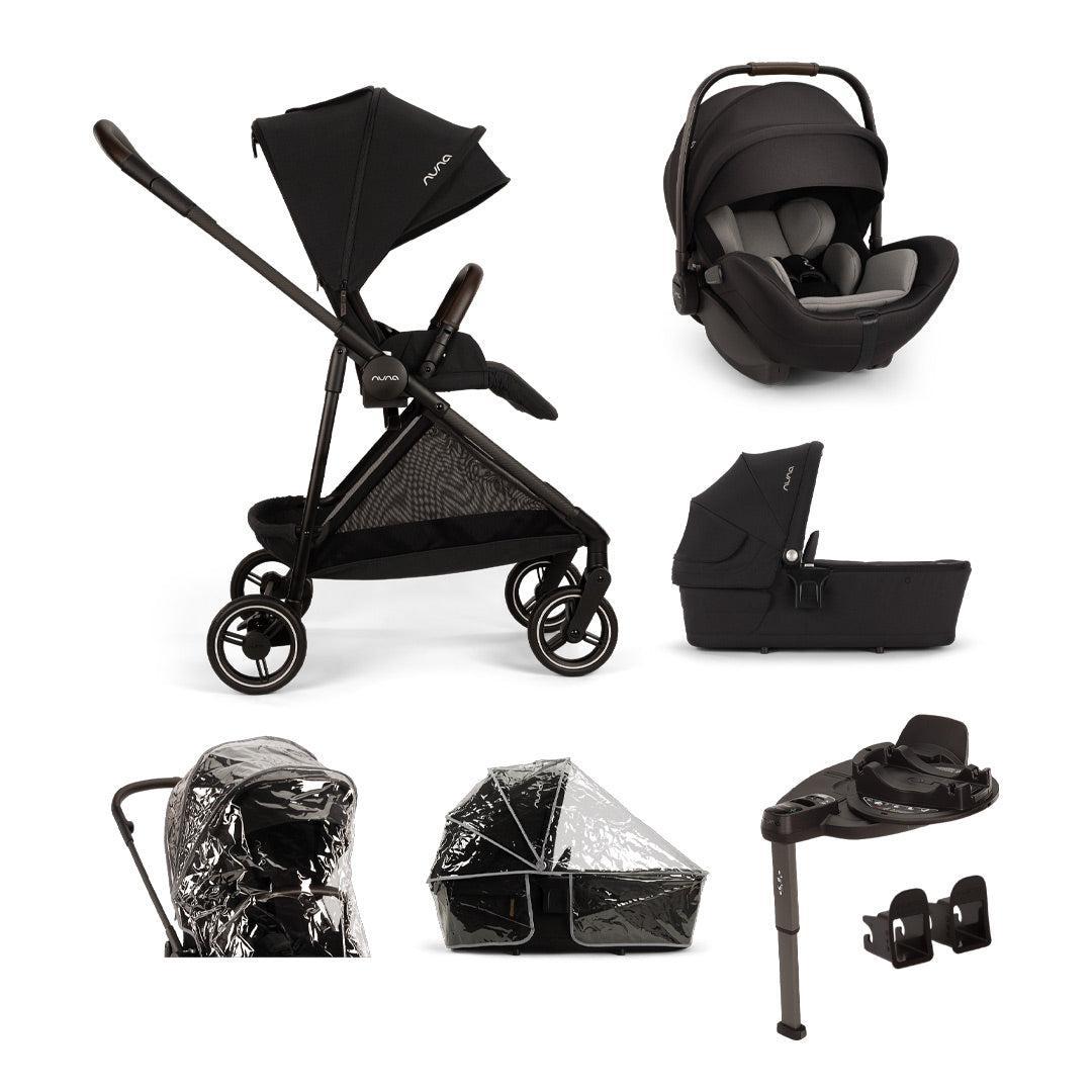 Nuna IXXA NEXT Stroller with ARRA Flex & Base Curv Travel System Bundle - Caviar-Travel Systems-Caviar-With Base | Natural Baby Shower