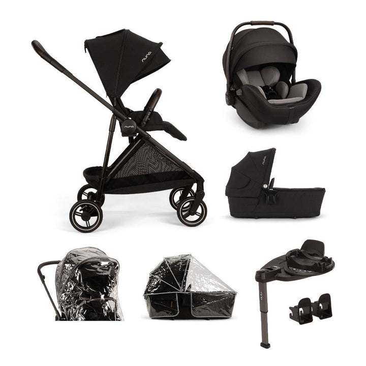 Nuna IXXA NEXT Stroller with ARRA Flex & Base Curv Travel System Bundle - Caviar-Travel Systems-Caviar-With Base | Natural Baby Shower
