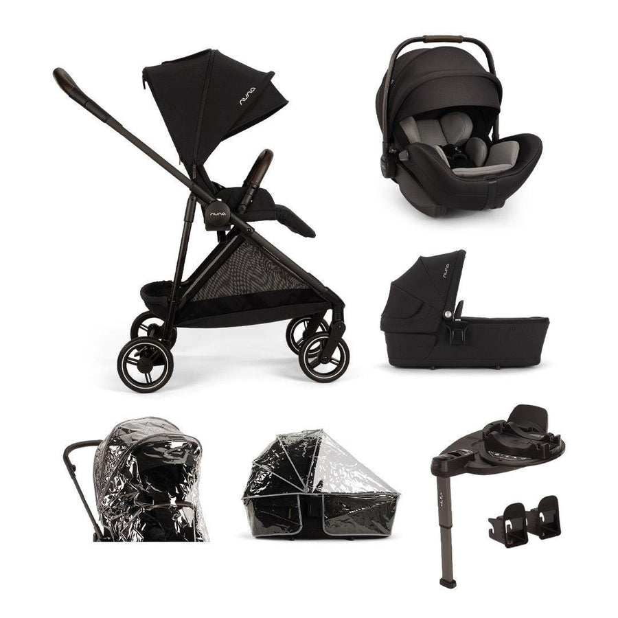 Nuna IXXA NEXT Stroller with ARRA Flex & Base Curv Travel System Bundle - Caviar-Travel Systems-Caviar-With Base | Natural Baby Shower