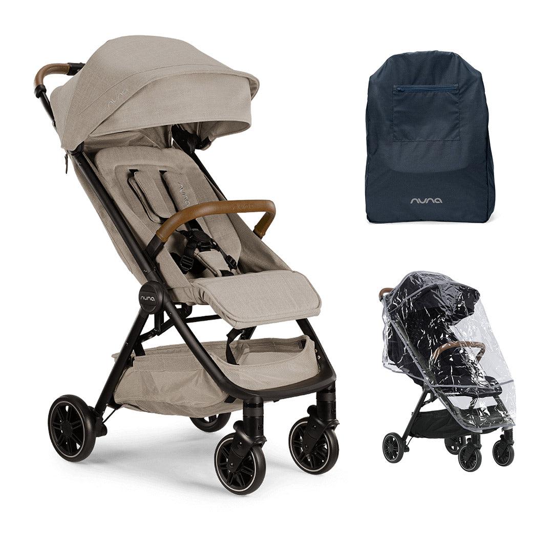 Nuna TRVL Compact Stroller - Hazelwood-Strollers-With Travel Bag + Raincover- | Natural Baby Shower
