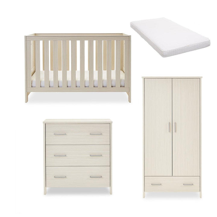 Obaby Nika 3 Piece Room Set - Oatmeal-Nursery Sets-Oatmeal-Moisture Management Mattress | Natural Baby Shower